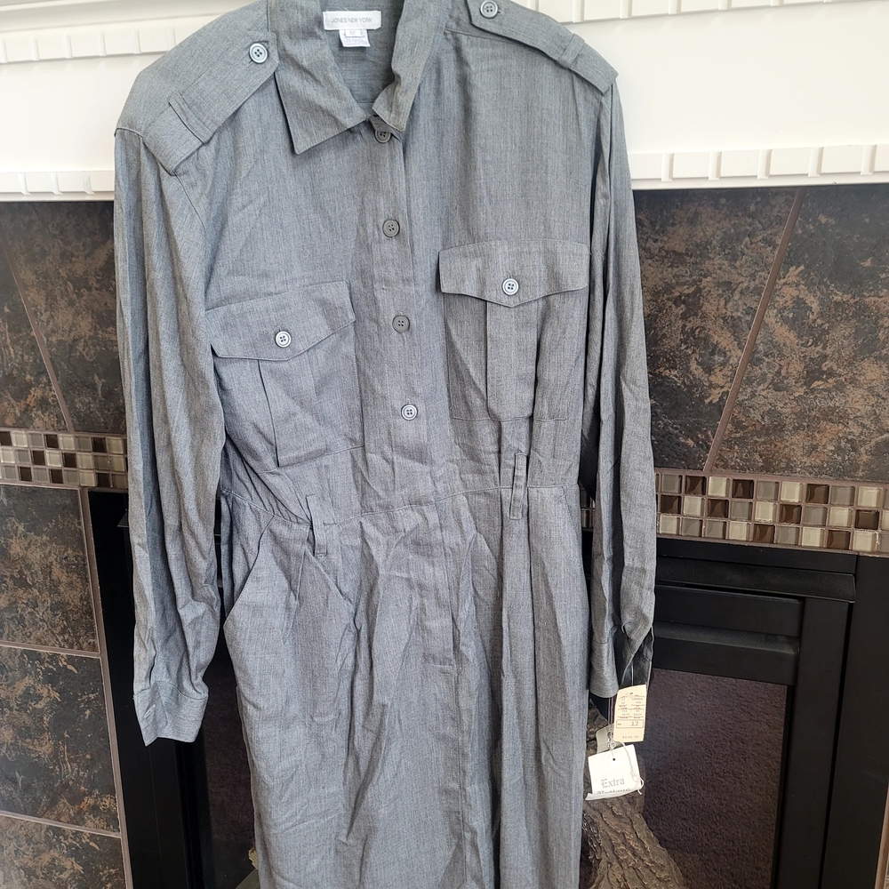 Jones New York Charcoal Shirt Dress